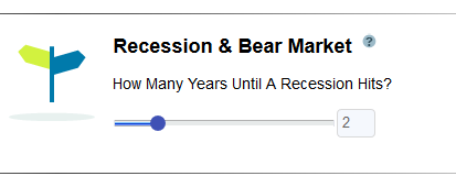 Bear market scenario input for when recession occurs