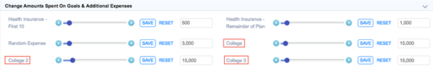 Change Assumed College Expenses
