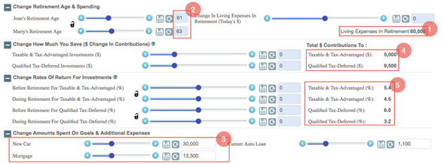 Change parameters for your retirement plan