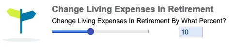 Changing living expenses in WealthTrace's retirement planning software