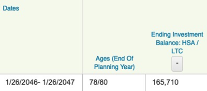 Ending Balance Of Long-Term Care Investment Account With More Aggressive Investing