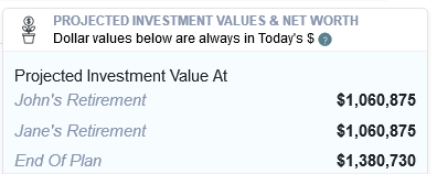 Retirement plan results with bonds in traditional IRA and stocks in taxable account