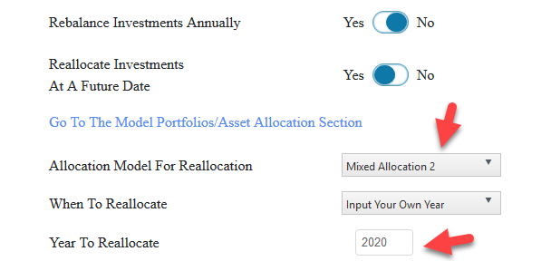 Setting To Change Asset Allocation In WealthTrace